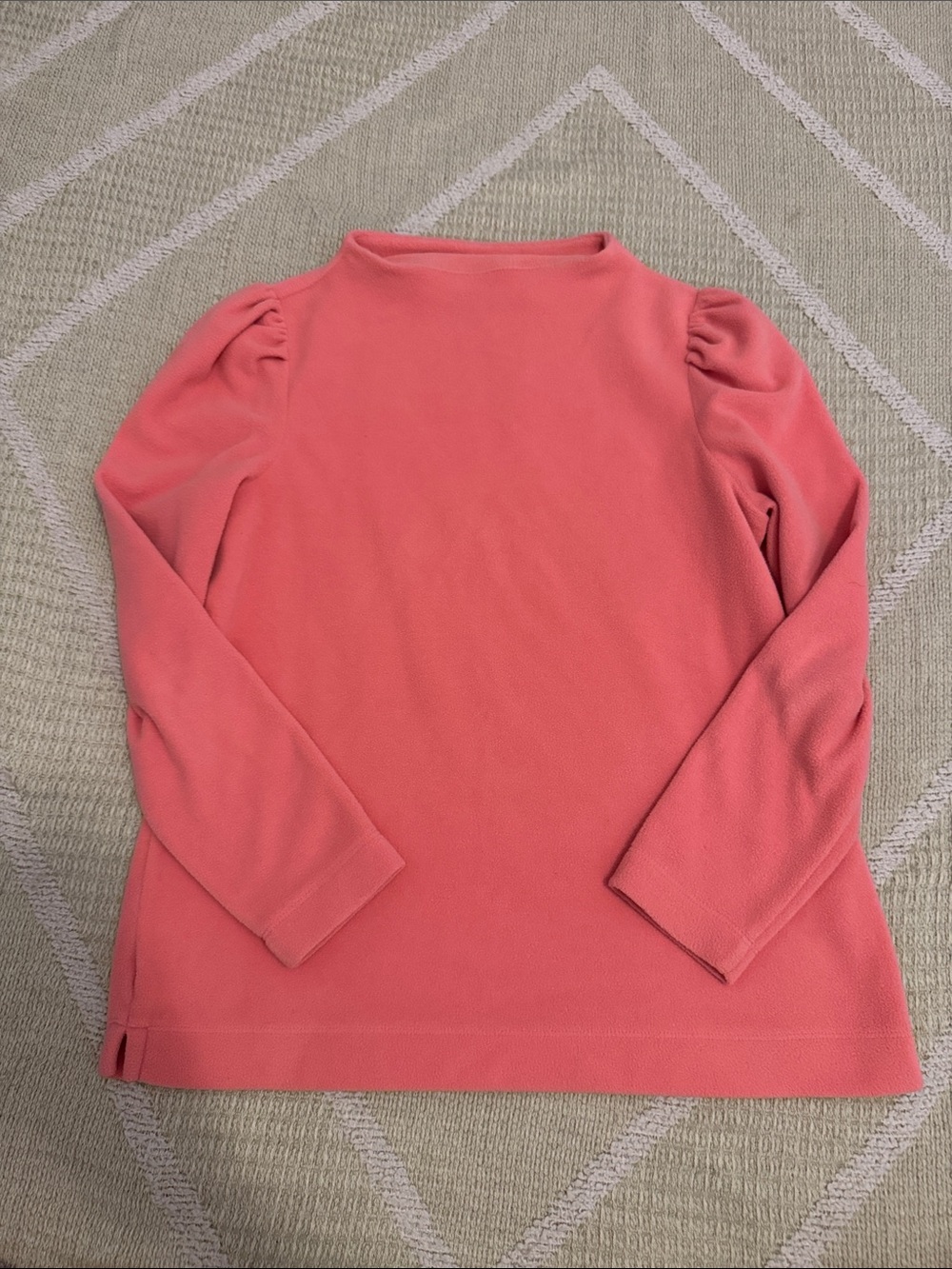 Talbots Petite Coral Terry Puff Sleeve Pullover Sweatshirt MP